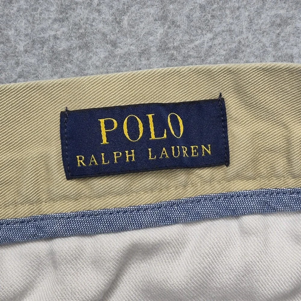 Polo Ralph Lauren Shorts Mens 33 Classic Fit Khaki Beige Flat Front Chino Preppy